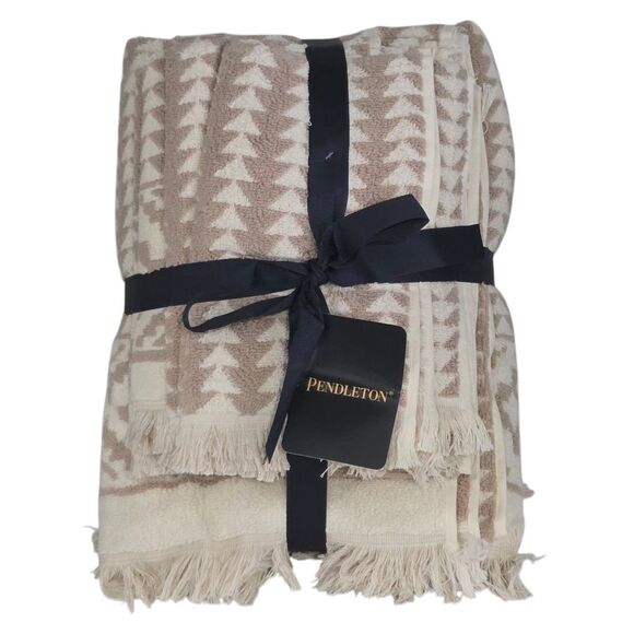 Pendleton Sundown 6pc Cotton Towel Set 2Bath 2Hand 2Fingertip‎ Cement Tan Color - Picture 4 of 11